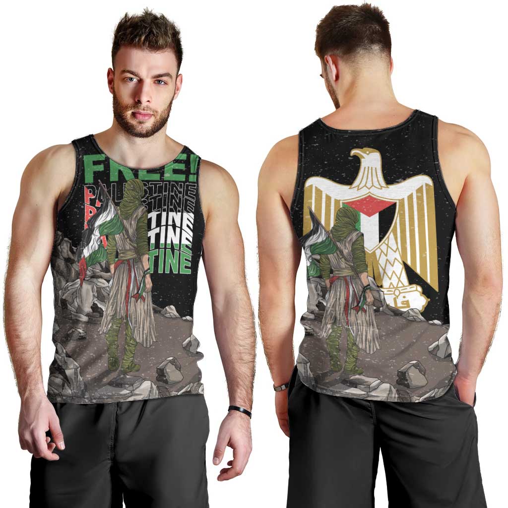 Free Palestine Men Tank Top Eagle of Saladin - Wonder Print Shop