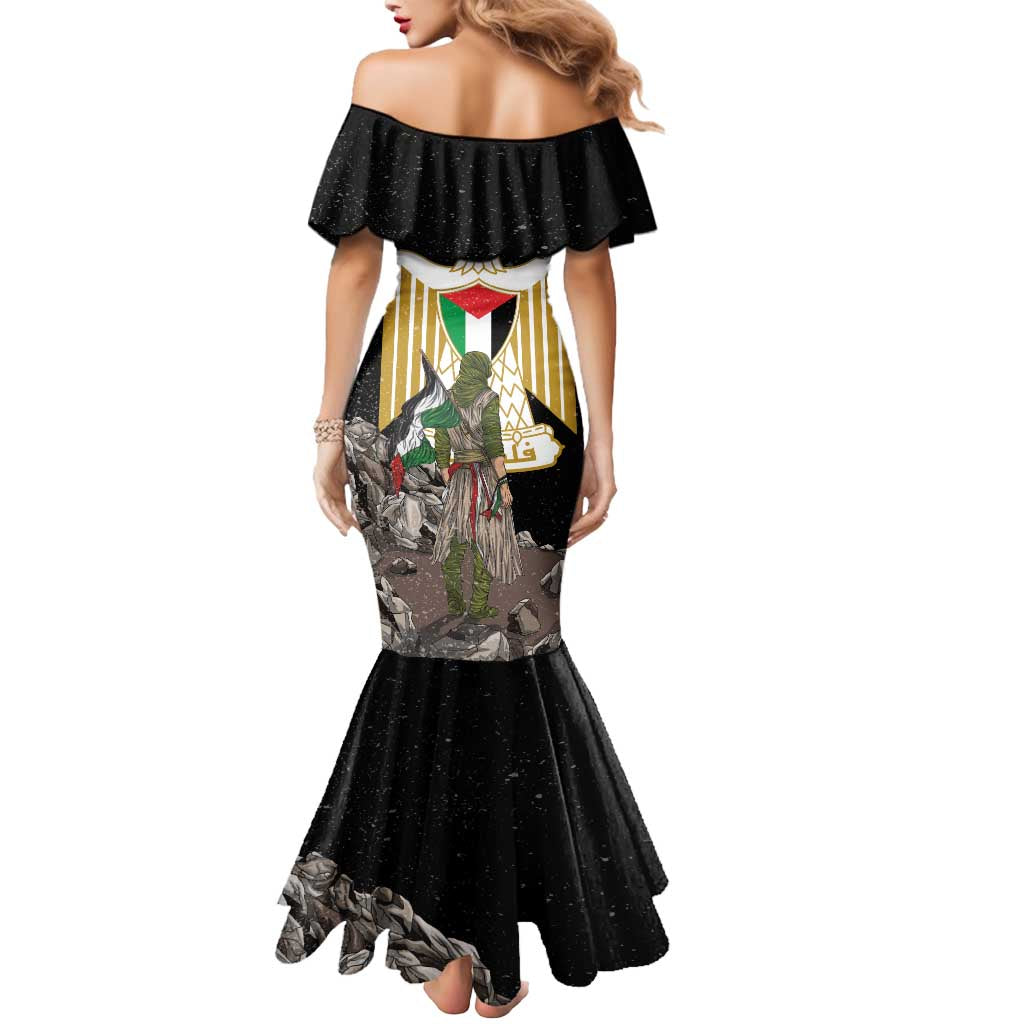 Free Palestine Mermaid Dress Eagle of Saladin - Wonder Print Shop