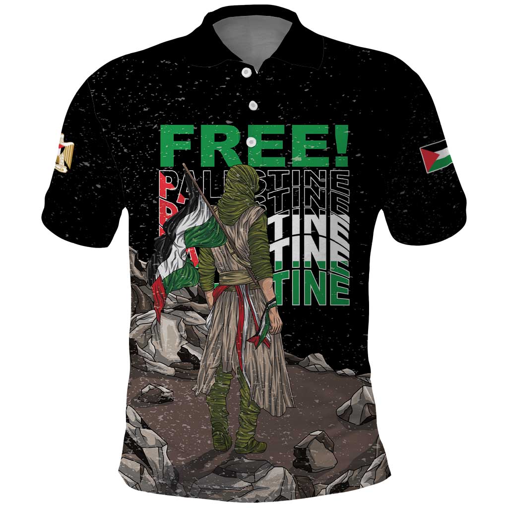 Free Palestine Polo Shirt Eagle of Saladin - Wonder Print Shop