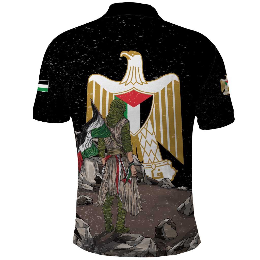 Free Palestine Polo Shirt Eagle of Saladin - Wonder Print Shop