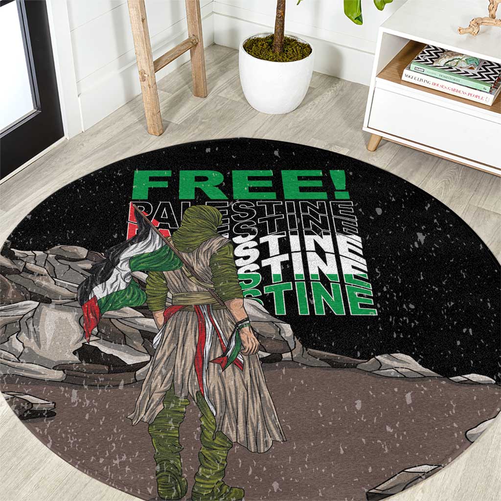 Free Palestine Round Carpet Eagle of Saladin