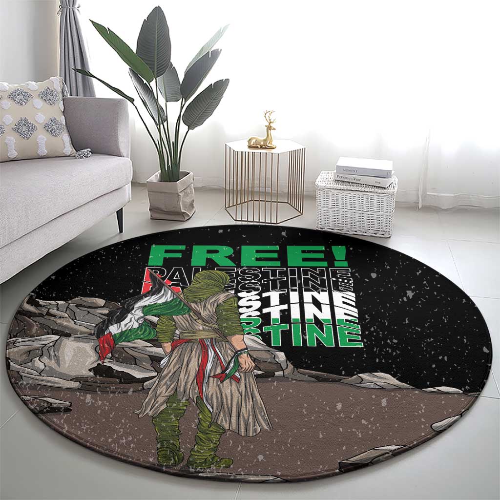 Free Palestine Round Carpet Eagle of Saladin