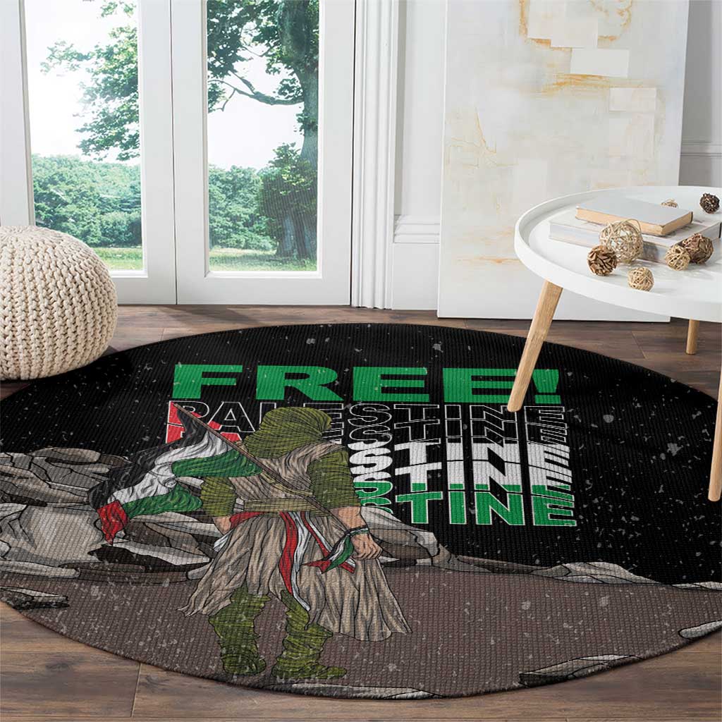 Free Palestine Round Carpet Eagle of Saladin