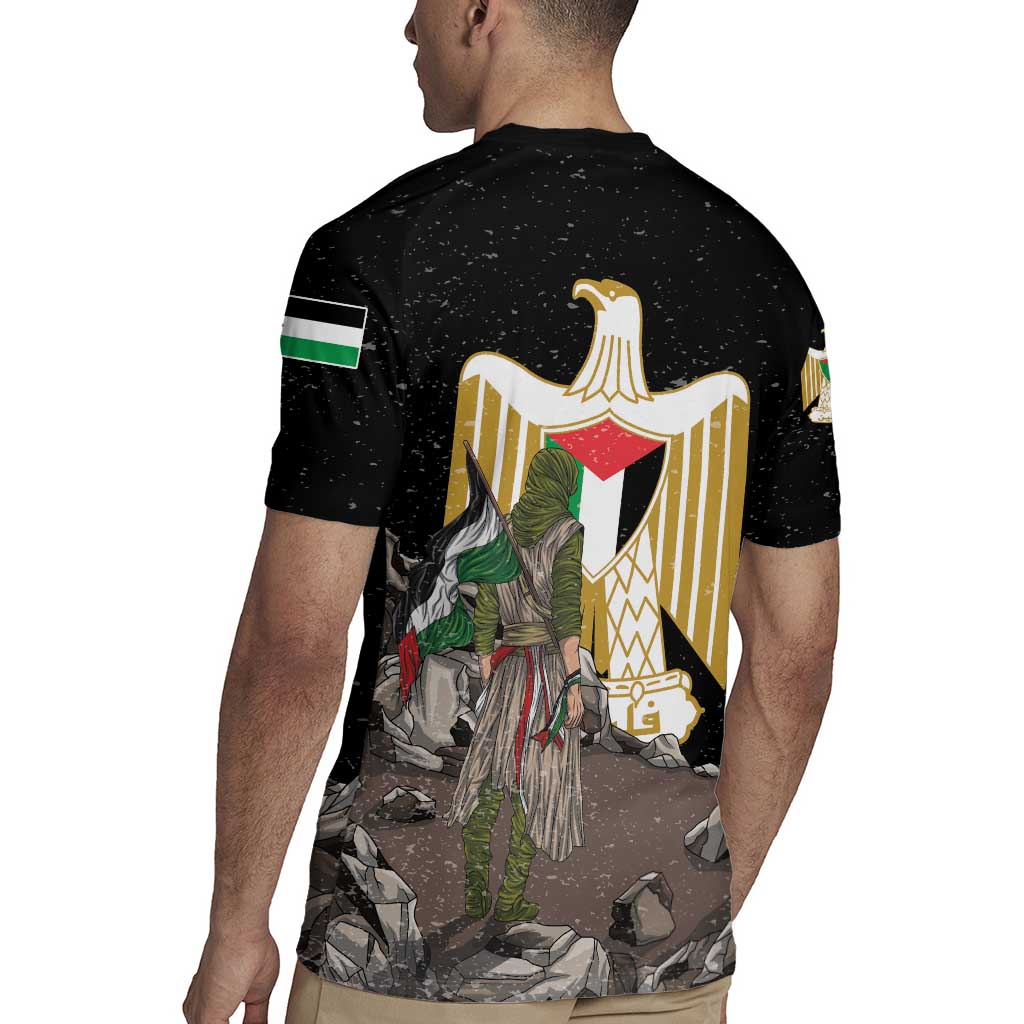 Free Palestine Rugby Jersey Eagle of Saladin - Wonder Print Shop
