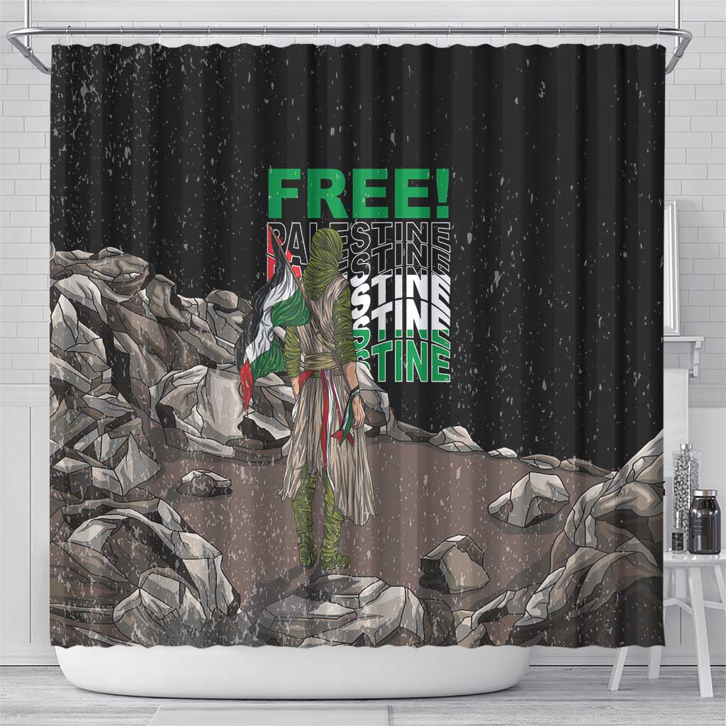 Free Palestine Shower Curtain Eagle of Saladin