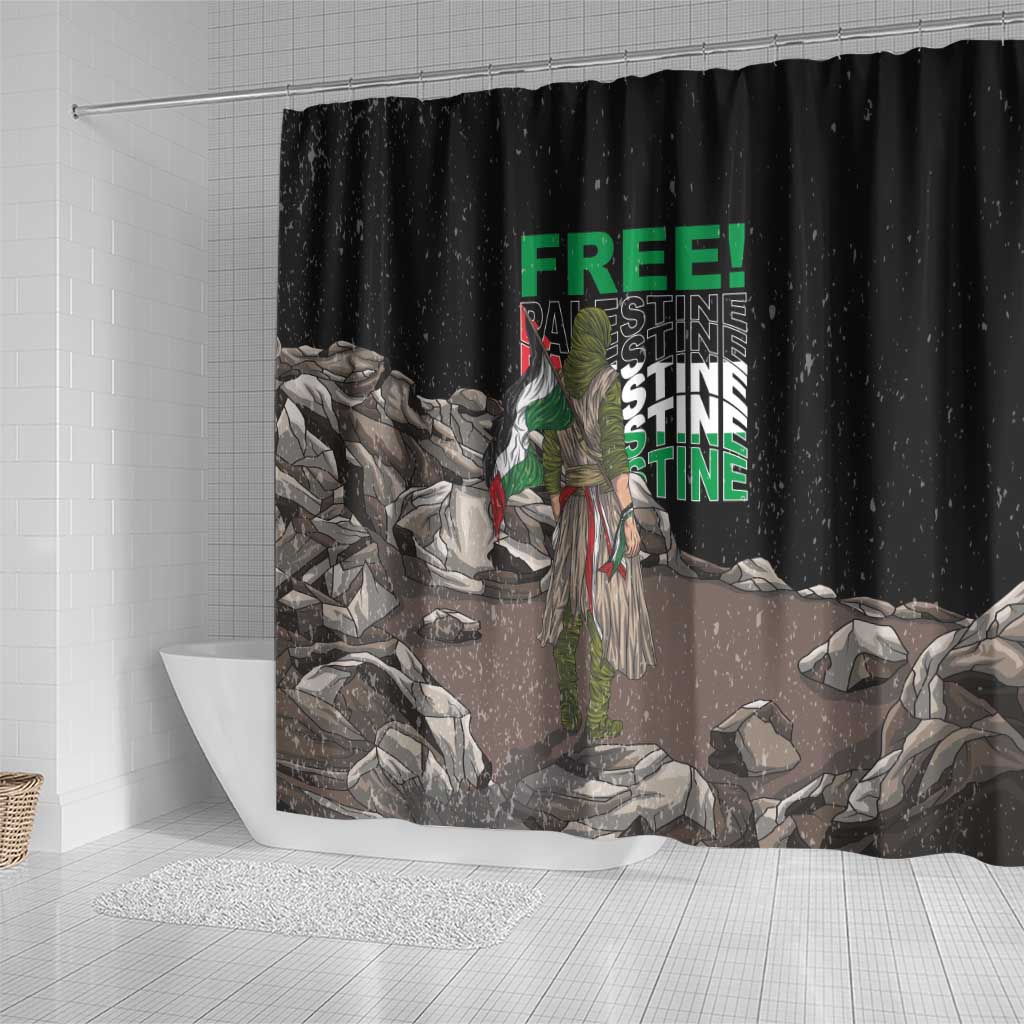 Free Palestine Shower Curtain Eagle of Saladin