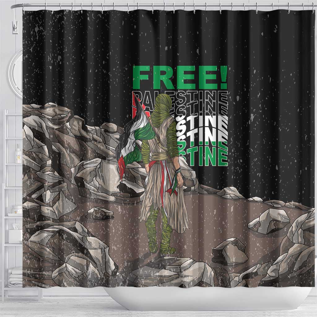 Free Palestine Shower Curtain Eagle of Saladin