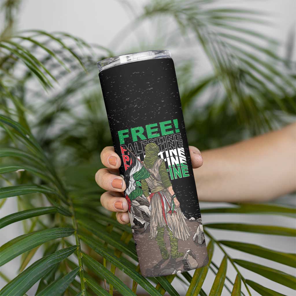 Free Palestine Skinny Tumbler Eagle of Saladin - Wonder Print Shop