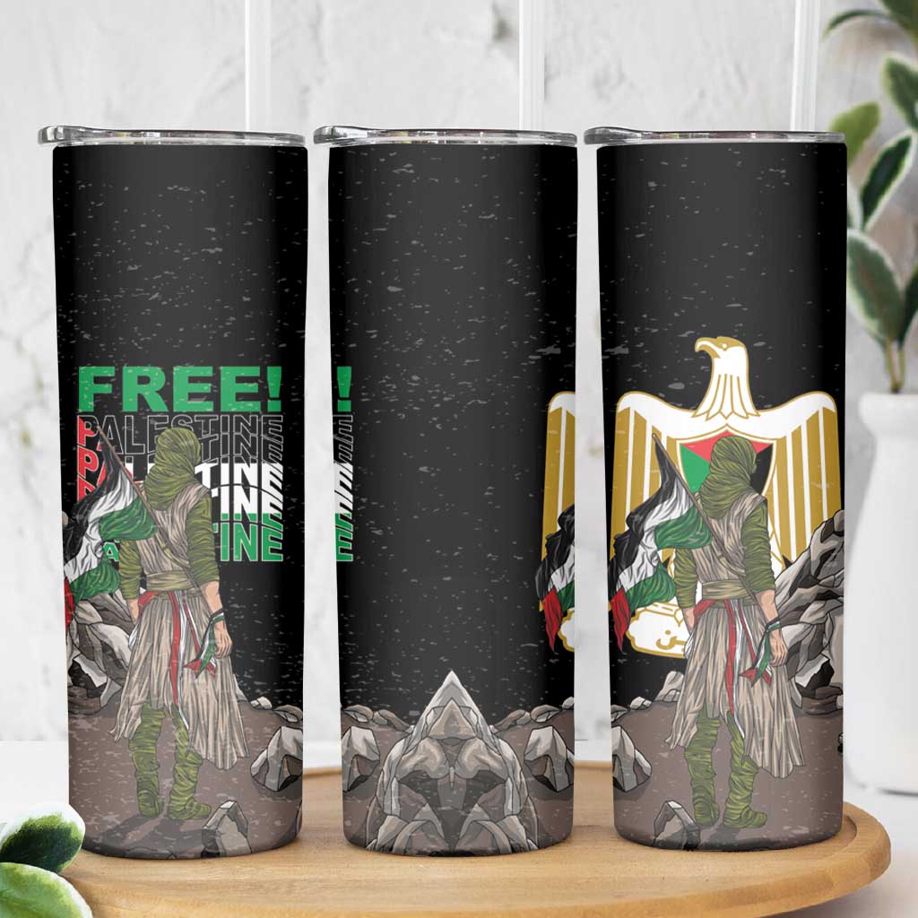 Free Palestine Skinny Tumbler Eagle of Saladin - Wonder Print Shop