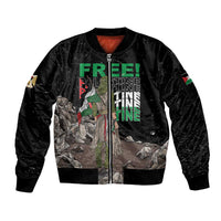 Free Palestine Sleeve Zip Bomber Jacket Eagle of Saladin - Wonder Print Shop