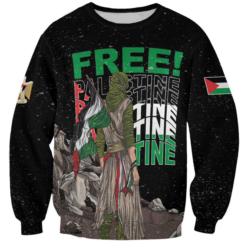 Free Palestine Sweatshirt Eagle of Saladin - Wonder Print Shop