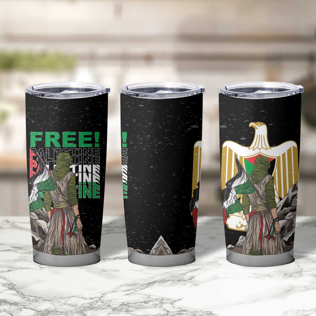 Free Palestine Tumbler Cup Eagle of Saladin - Wonder Print Shop