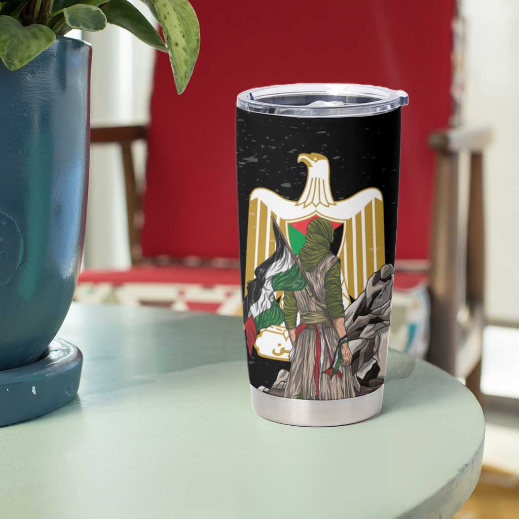 Free Palestine Tumbler Cup Eagle of Saladin - Wonder Print Shop