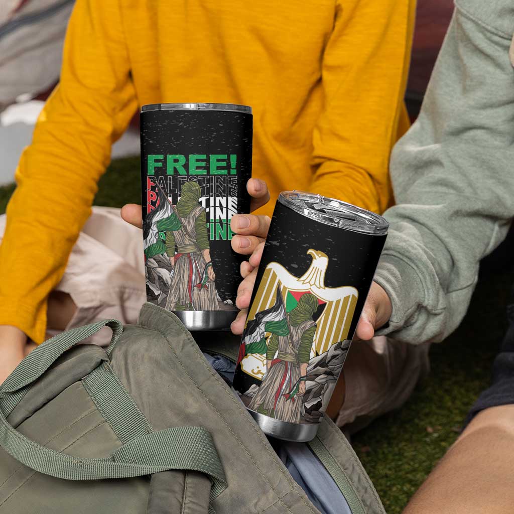 Free Palestine Tumbler Cup Eagle of Saladin - Wonder Print Shop