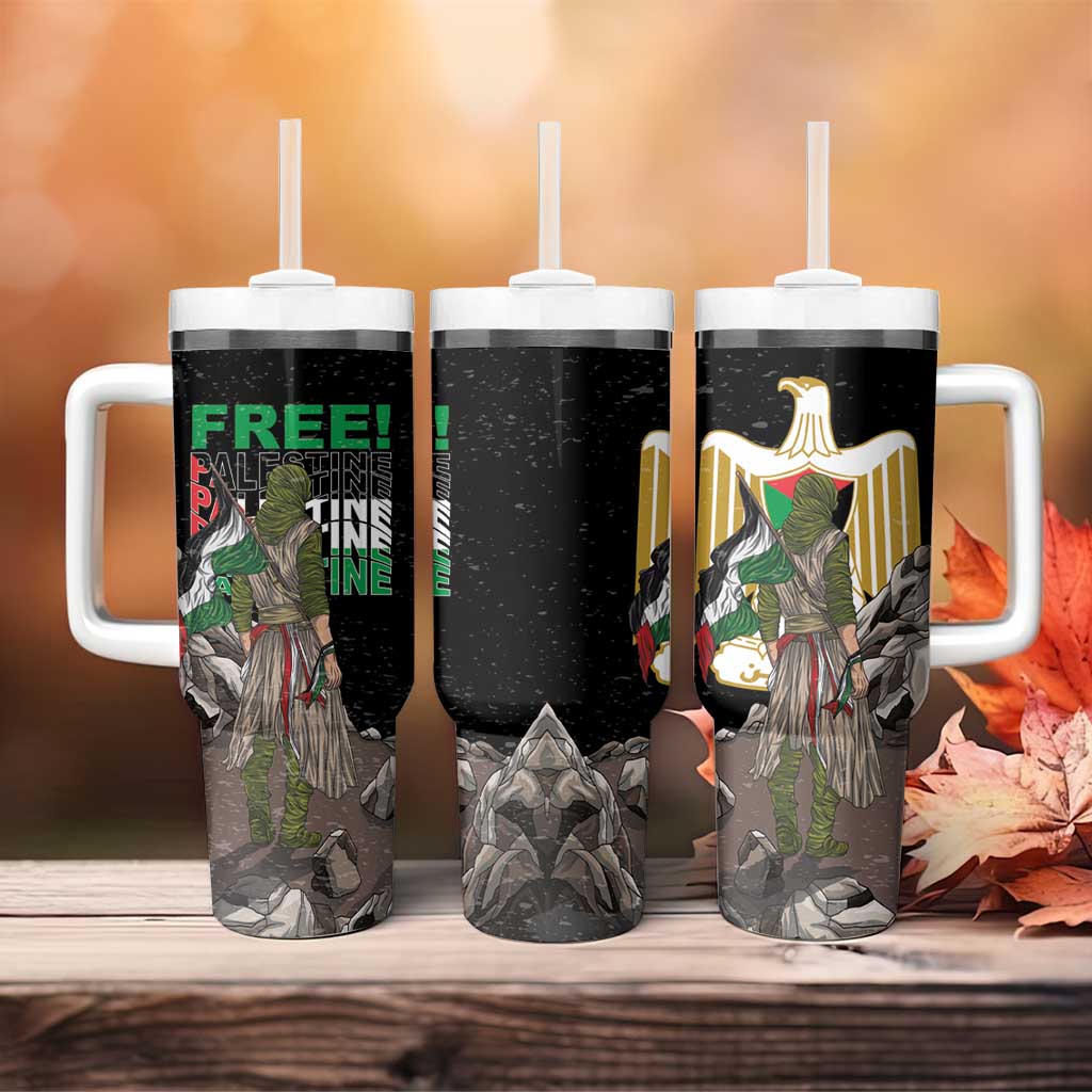 Free Palestine Tumbler With Handle Eagle of Saladin - Wonder Print Shop