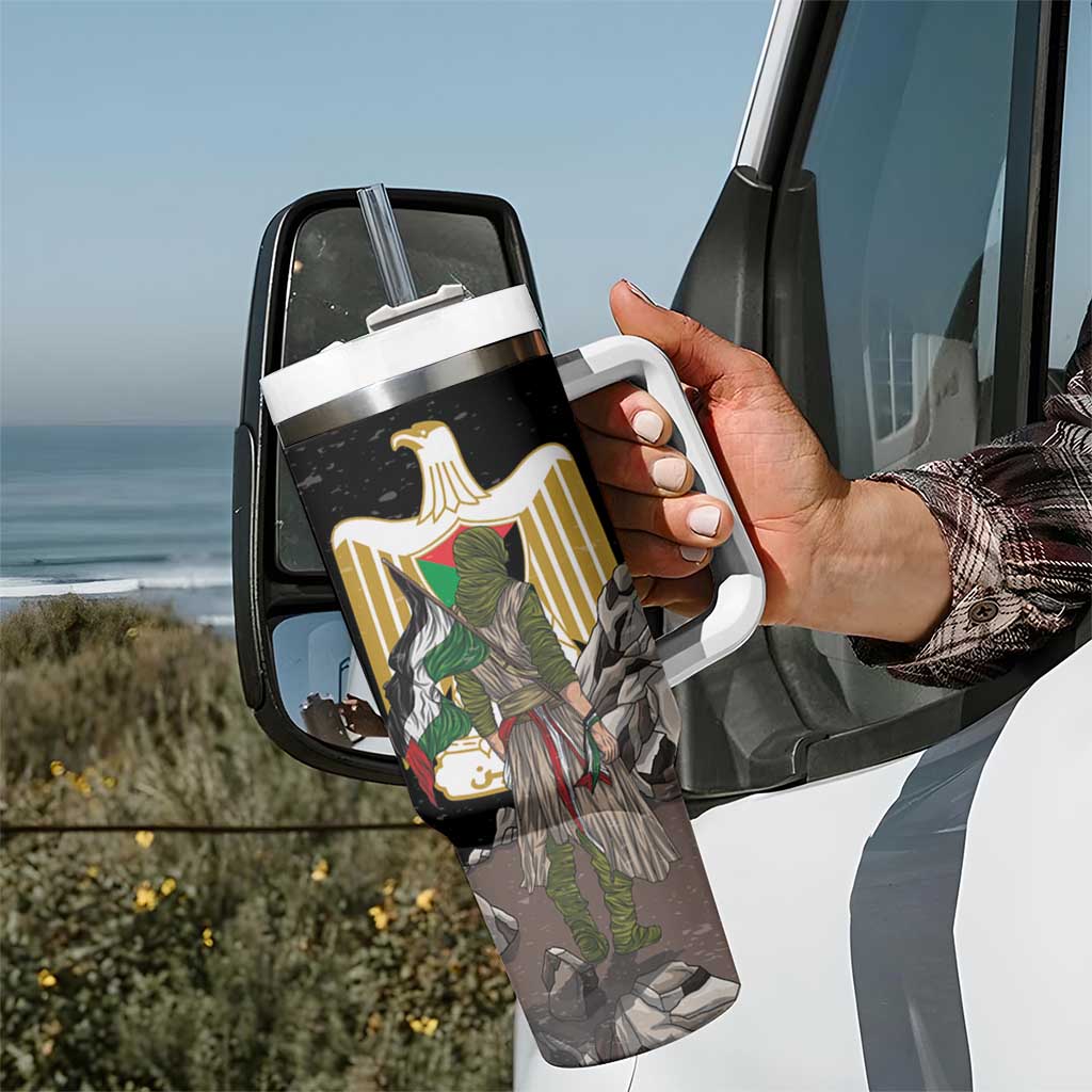 Free Palestine Tumbler With Handle Eagle of Saladin - Wonder Print Shop