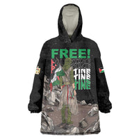 Free Palestine Wearable Blanket Hoodie Eagle of Saladin - Wonder Print Shop