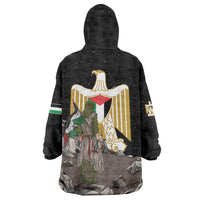 Free Palestine Wearable Blanket Hoodie Eagle of Saladin - Wonder Print Shop