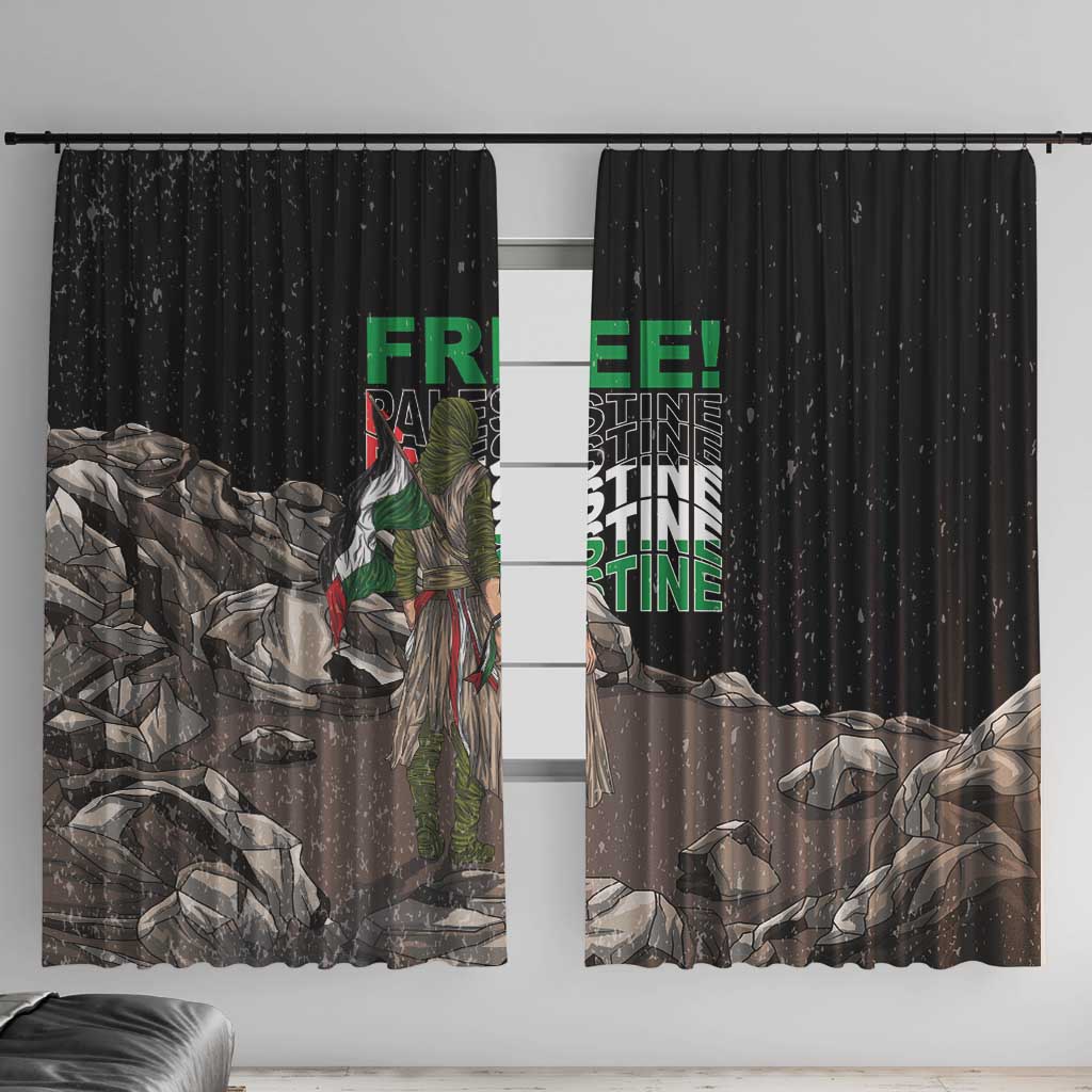 Free Palestine Window Curtain Eagle of Saladin - Wonder Print Shop