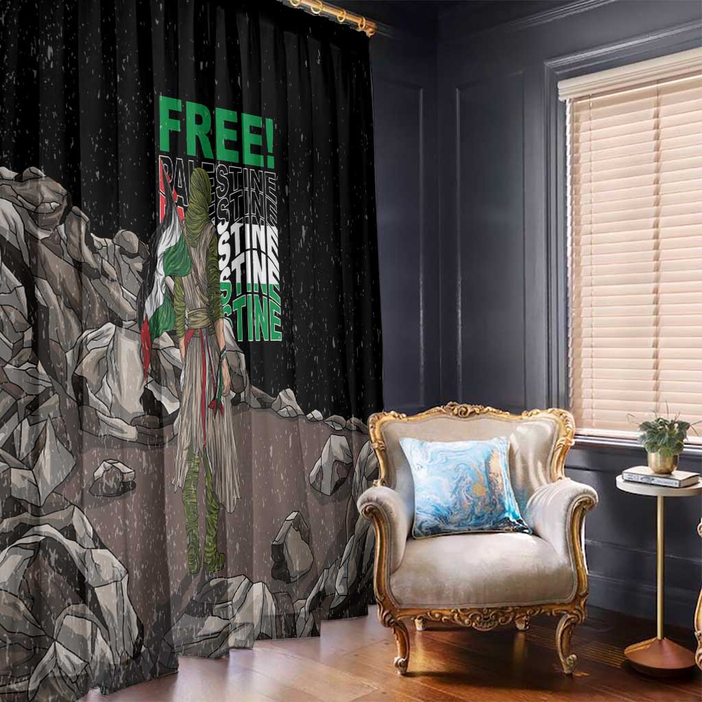 Free Palestine Window Curtain Eagle of Saladin - Wonder Print Shop