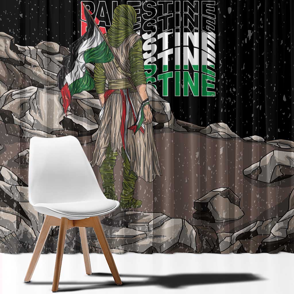 Free Palestine Window Curtain Eagle of Saladin - Wonder Print Shop