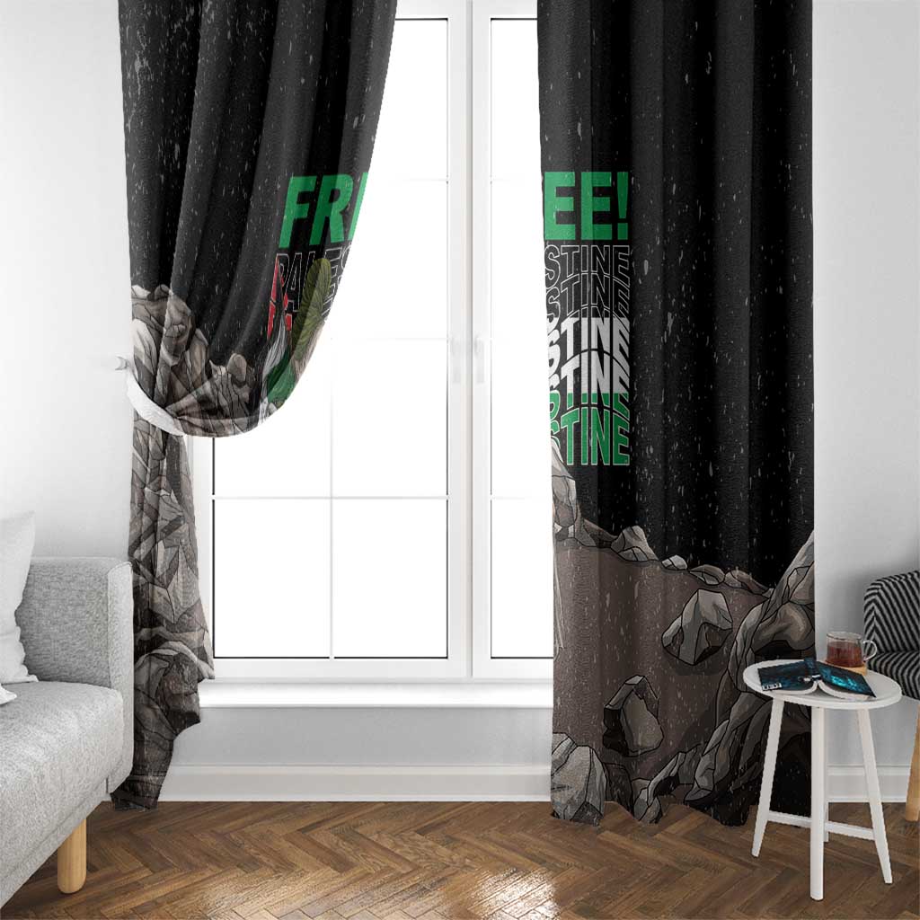 Free Palestine Window Curtain Eagle of Saladin - Wonder Print Shop