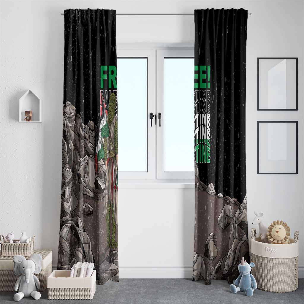 Free Palestine Window Curtain Eagle of Saladin - Wonder Print Shop