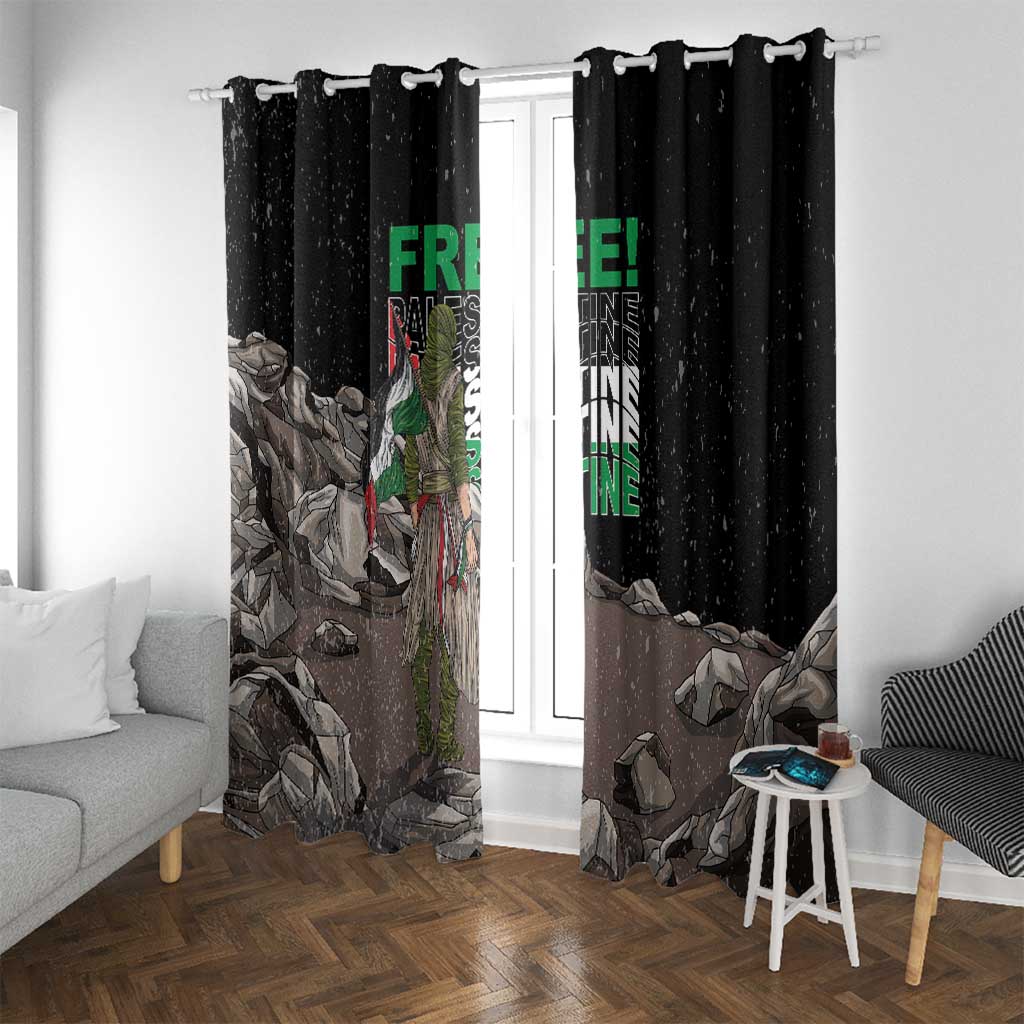 Free Palestine Window Curtain Eagle of Saladin - Wonder Print Shop
