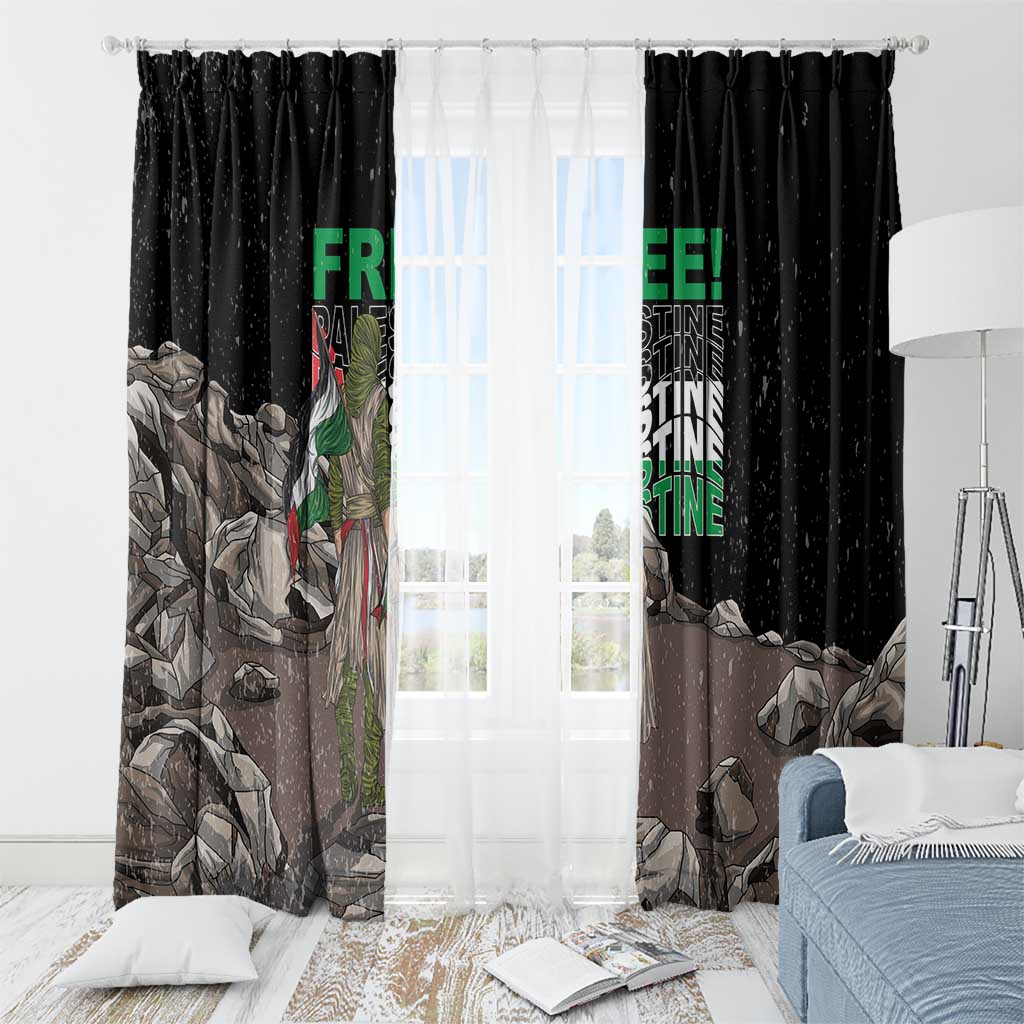 Free Palestine Window Curtain Eagle of Saladin - Wonder Print Shop