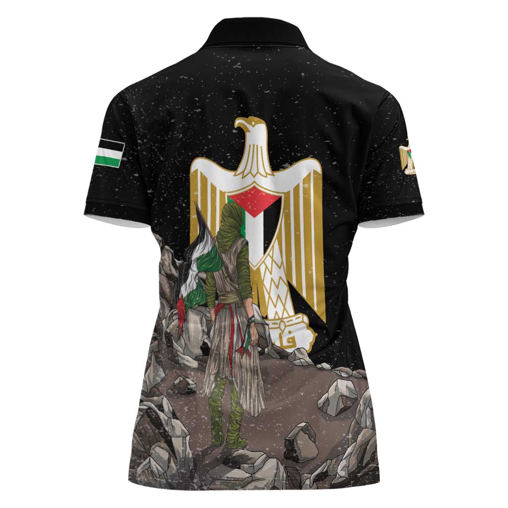 Free Palestine Women Polo Shirt Eagle of Saladin - Wonder Print Shop