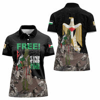Free Palestine Women Polo Shirt Eagle of Saladin - Wonder Print Shop