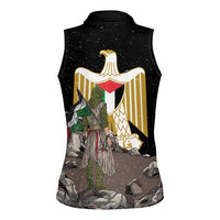 Free Palestine Women Sleeveless Polo Shirt Eagle of Saladin - Wonder Print Shop