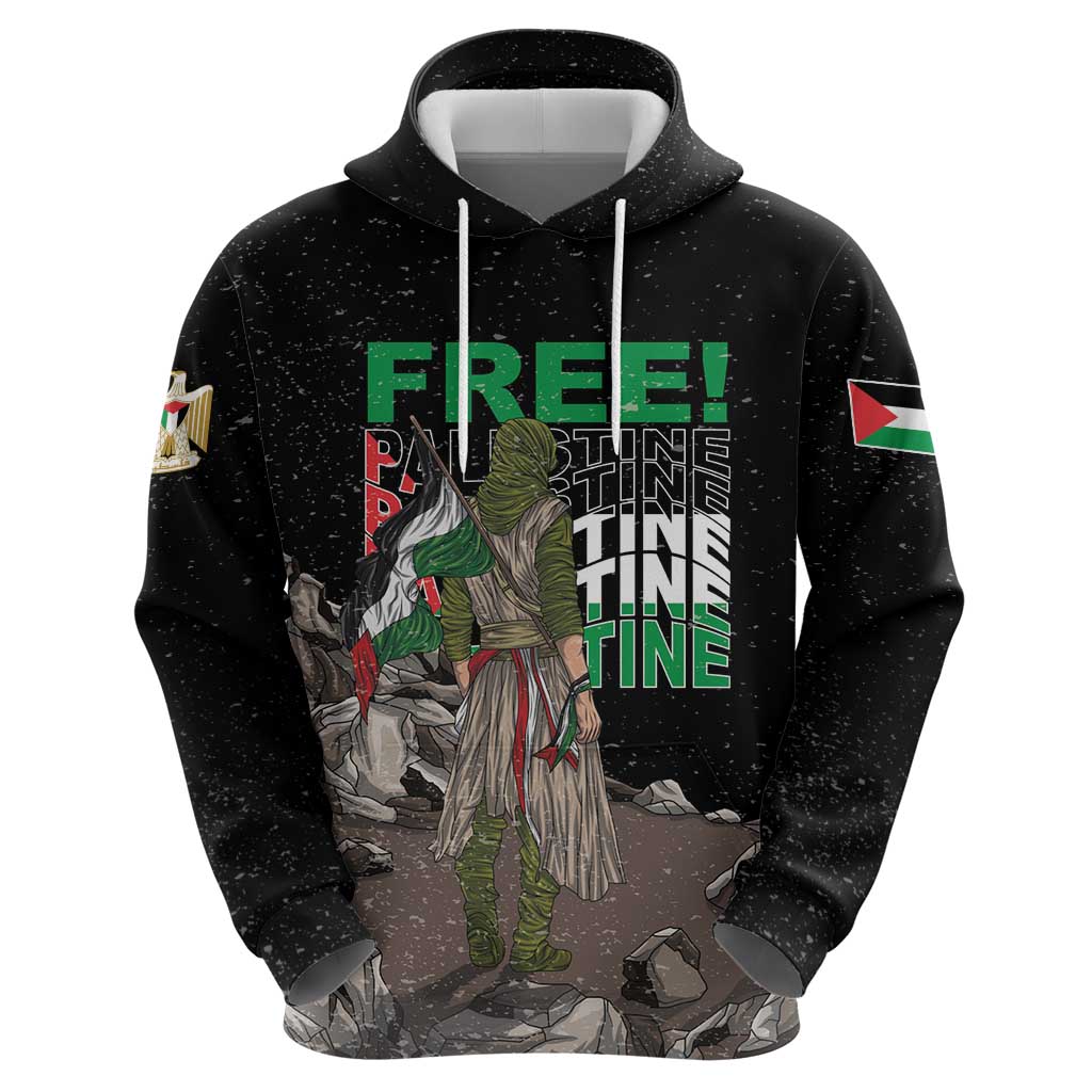 Free Palestine Zip Hoodie Eagle of Saladin - Wonder Print Shop