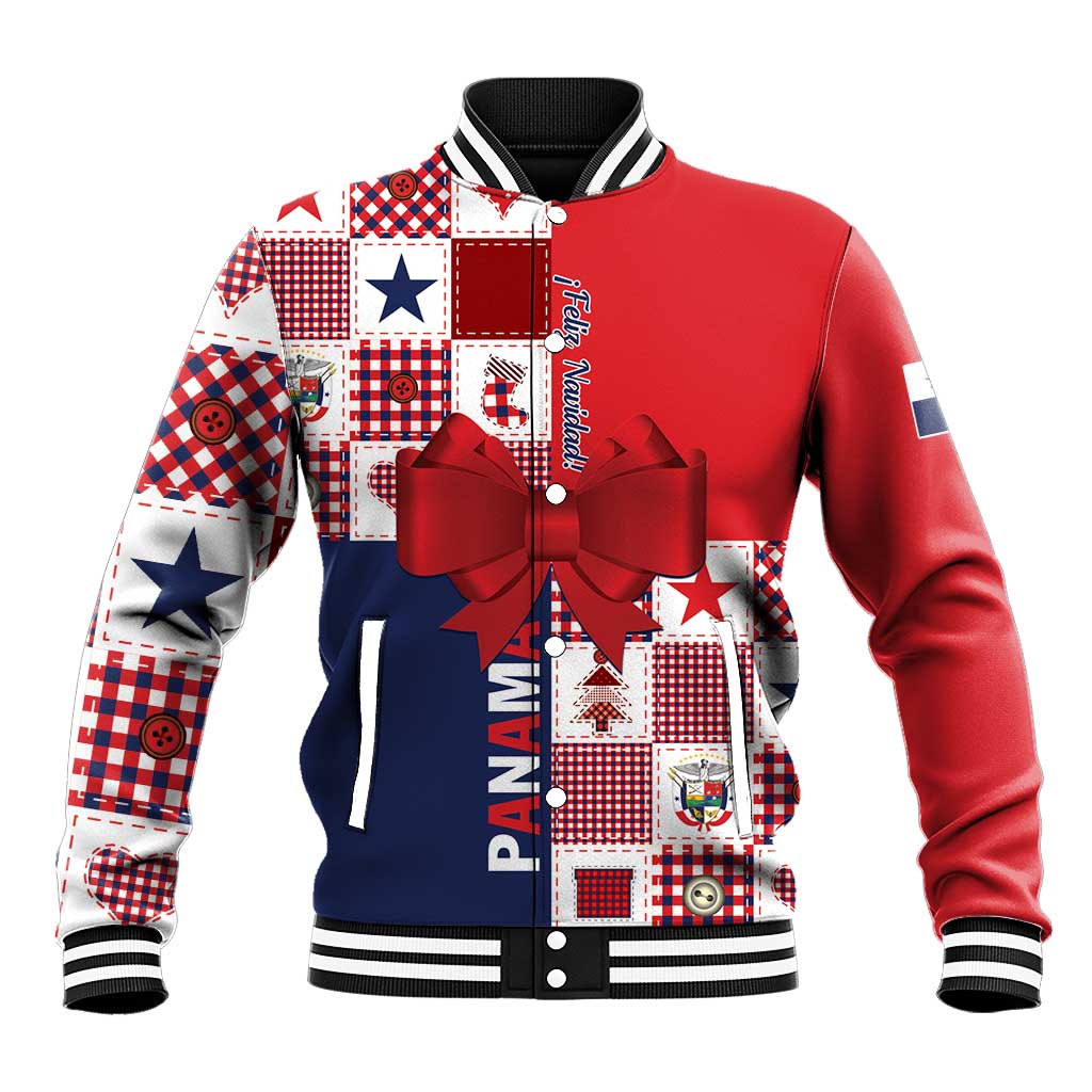 Panama Christmas Feliz Navidad Baseball Jacket Coquette Bow Style - Wonder Print Shop