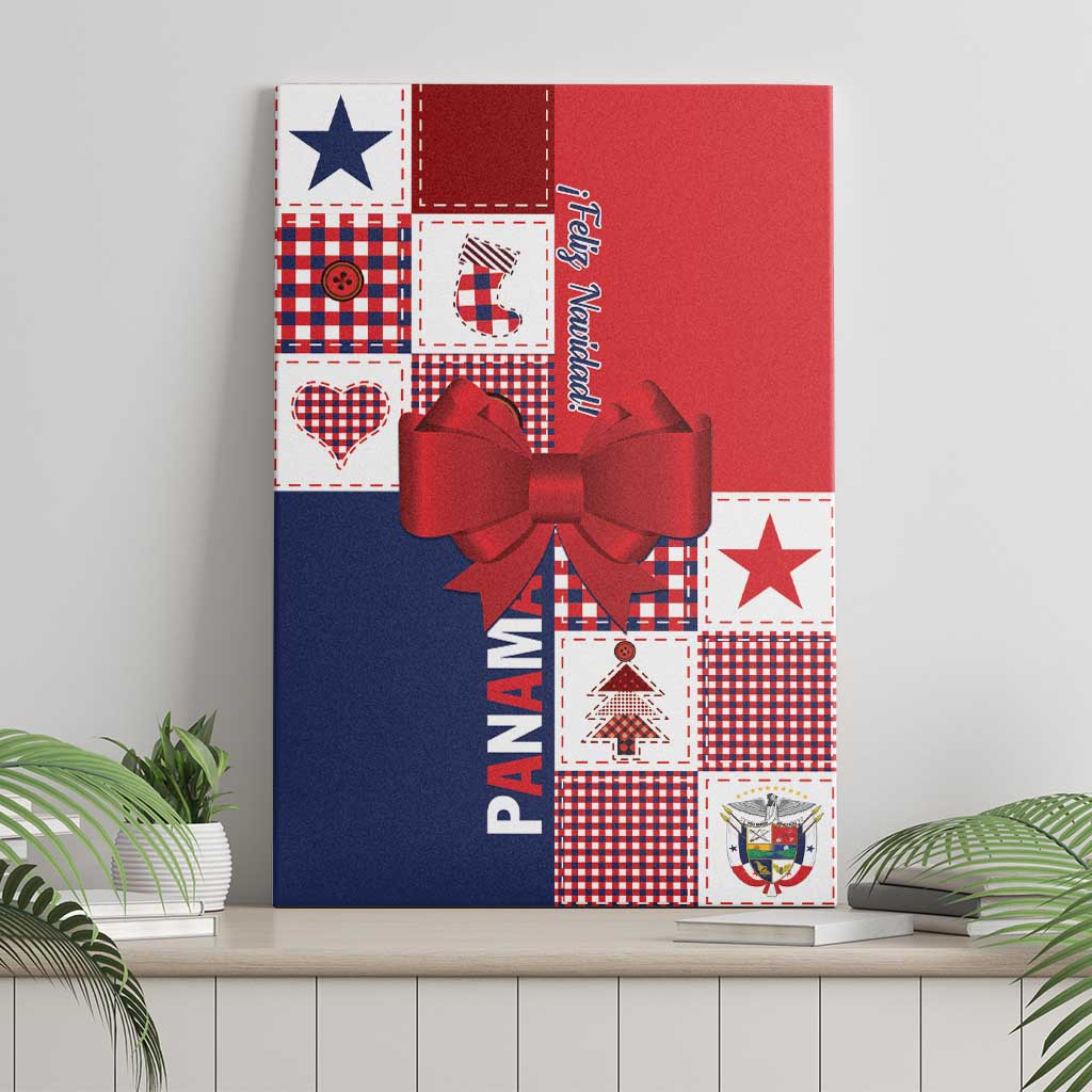 Panama Christmas Feliz Navidad Canvas Wall Art Coquette Bow Style - Wonder Print Shop