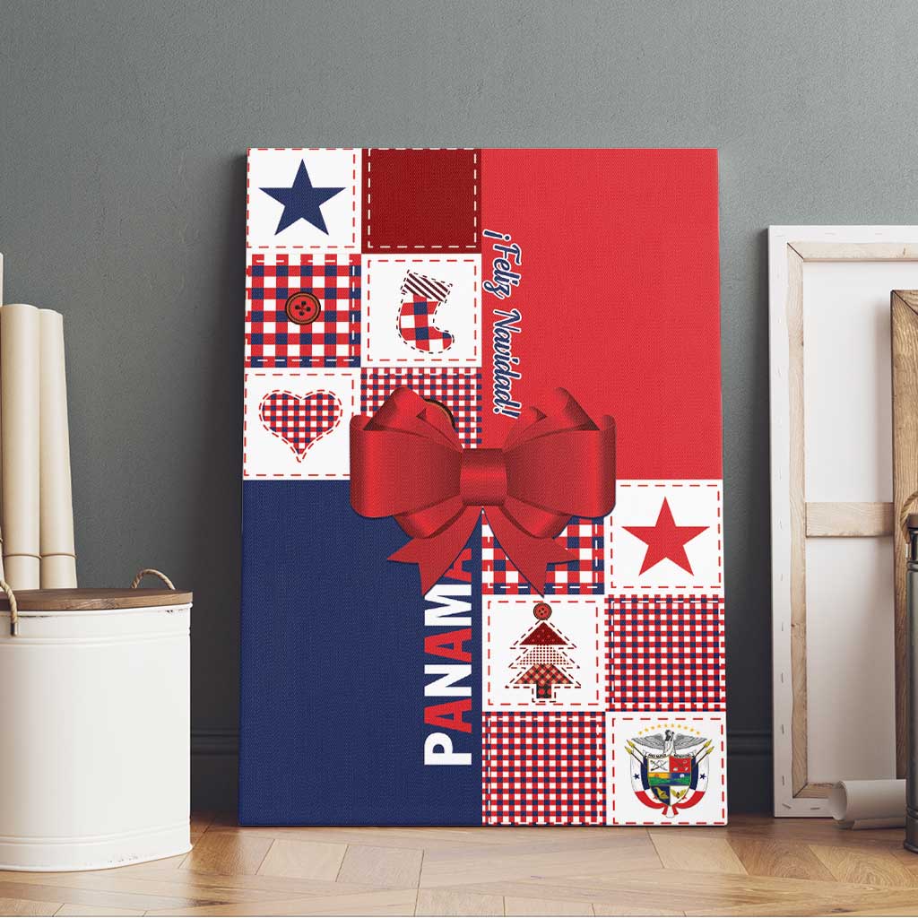 Panama Christmas Feliz Navidad Canvas Wall Art Coquette Bow Style - Wonder Print Shop