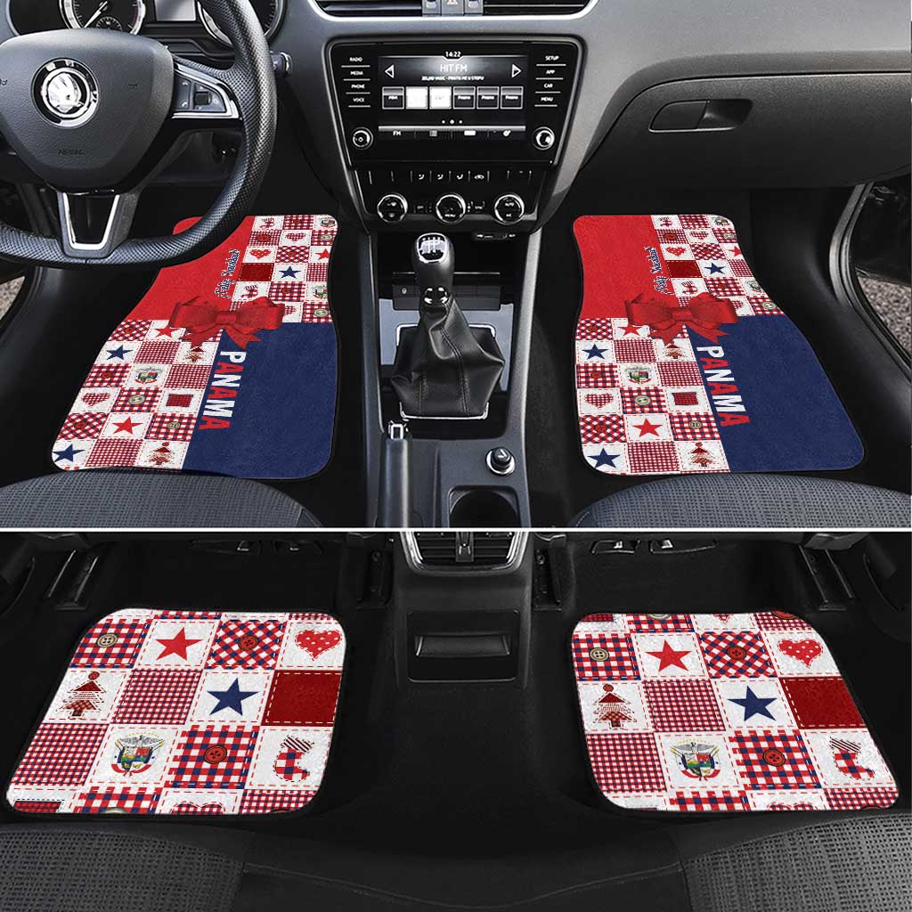 Panama Christmas Feliz Navidad Car Mats Coquette Bow Style - Wonder Print Shop