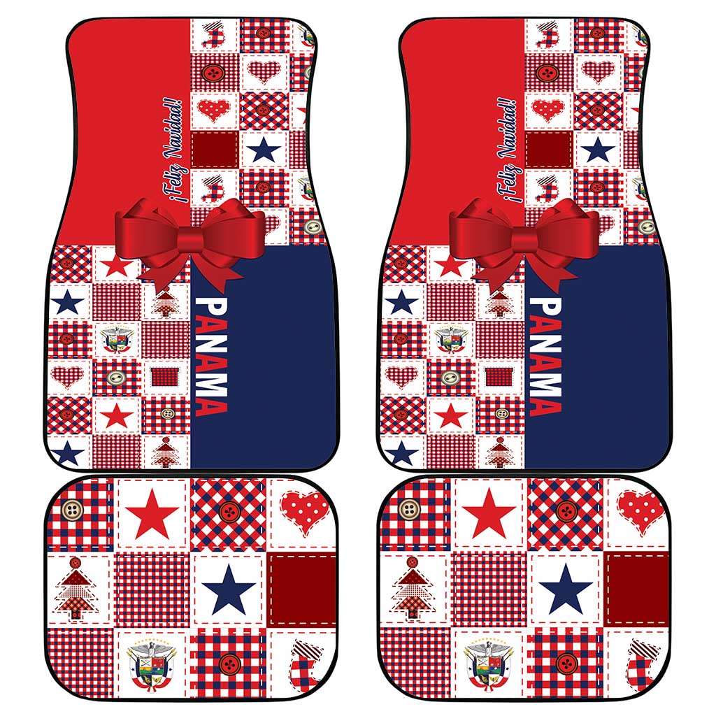Panama Christmas Feliz Navidad Car Mats Coquette Bow Style - Wonder Print Shop