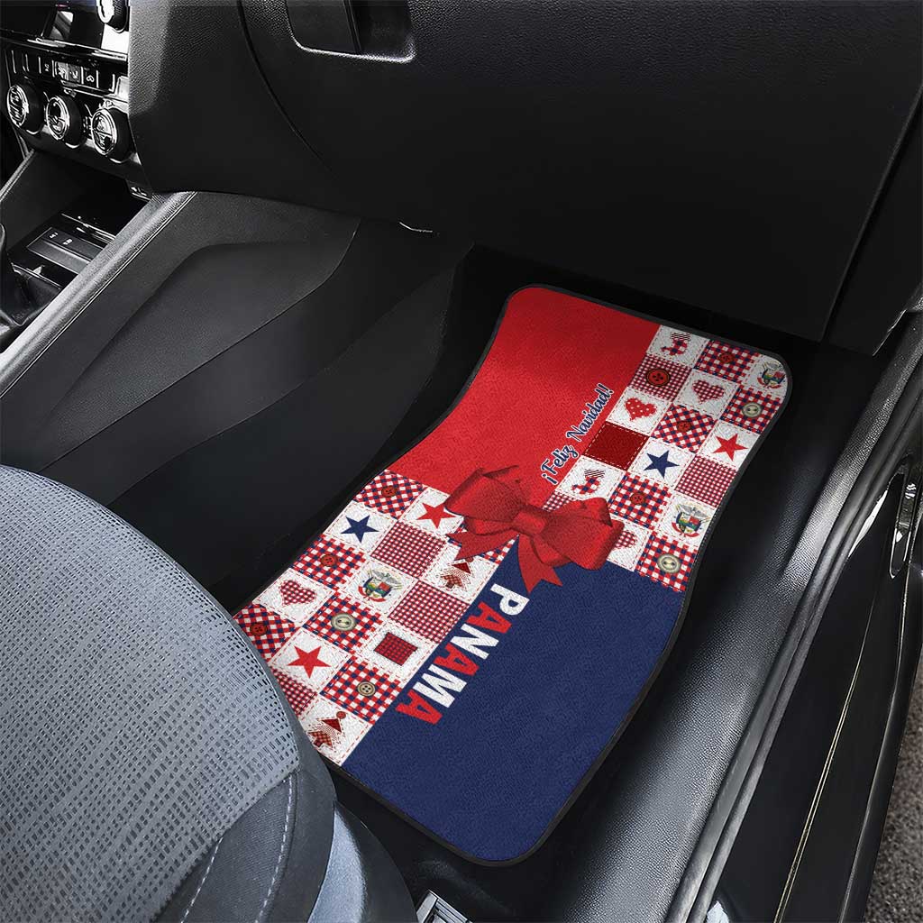 Panama Christmas Feliz Navidad Car Mats Coquette Bow Style - Wonder Print Shop