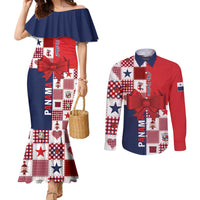 Panama Christmas Feliz Navidad Couples Matching Mermaid Dress and Long Sleeve Button Shirt Coquette Bow Style