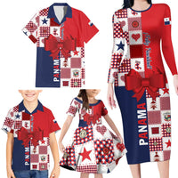Panama Christmas Feliz Navidad Family Matching Long Sleeve Bodycon Dress and Hawaiian Shirt Coquette Bow Style - Wonder Print Shop