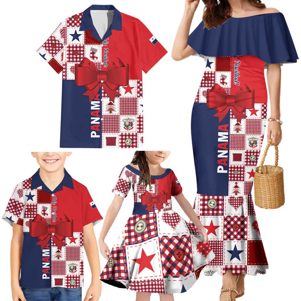 Panama Christmas Feliz Navidad Family Matching Mermaid Dress and Hawaiian Shirt Coquette Bow Style - Wonder Print Shop