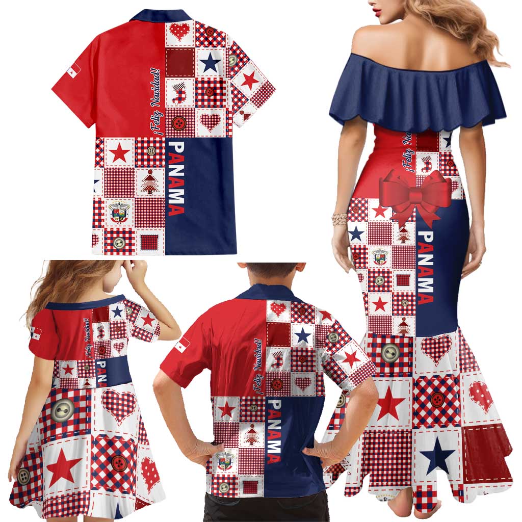 Panama Christmas Feliz Navidad Family Matching Mermaid Dress and Hawaiian Shirt Coquette Bow Style - Wonder Print Shop