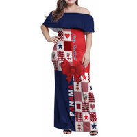 Panama Christmas Feliz Navidad Family Matching Off Shoulder Maxi Dress and Hawaiian Shirt Coquette Bow Style - Wonder Print Shop