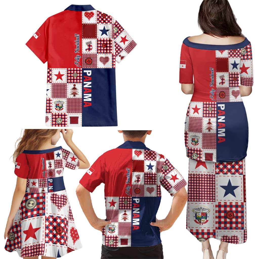 Panama Christmas Feliz Navidad Family Matching Puletasi and Hawaiian Shirt Coquette Bow Style - Wonder Print Shop