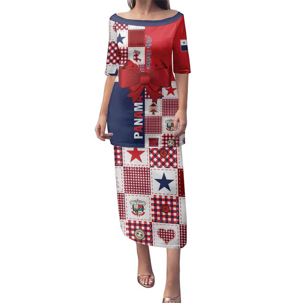 Panama Christmas Feliz Navidad Family Matching Puletasi and Hawaiian Shirt Coquette Bow Style - Wonder Print Shop