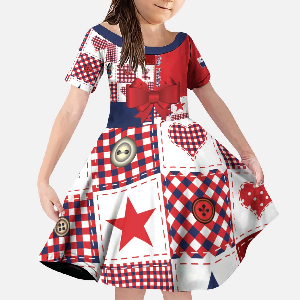 Panama Christmas Feliz Navidad Family Matching Short Sleeve Bodycon Dress and Hawaiian Shirt Coquette Bow Style - Wonder Print Shop