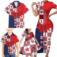 Panama Christmas Feliz Navidad Family Matching Short Sleeve Bodycon Dress and Hawaiian Shirt Coquette Bow Style - Wonder Print Shop