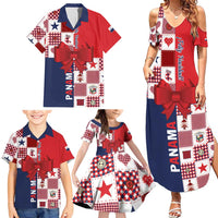 Panama Christmas Feliz Navidad Family Matching Summer Maxi Dress and Hawaiian Shirt Coquette Bow Style - Wonder Print Shop