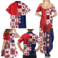 Panama Christmas Feliz Navidad Family Matching Summer Maxi Dress and Hawaiian Shirt Coquette Bow Style - Wonder Print Shop